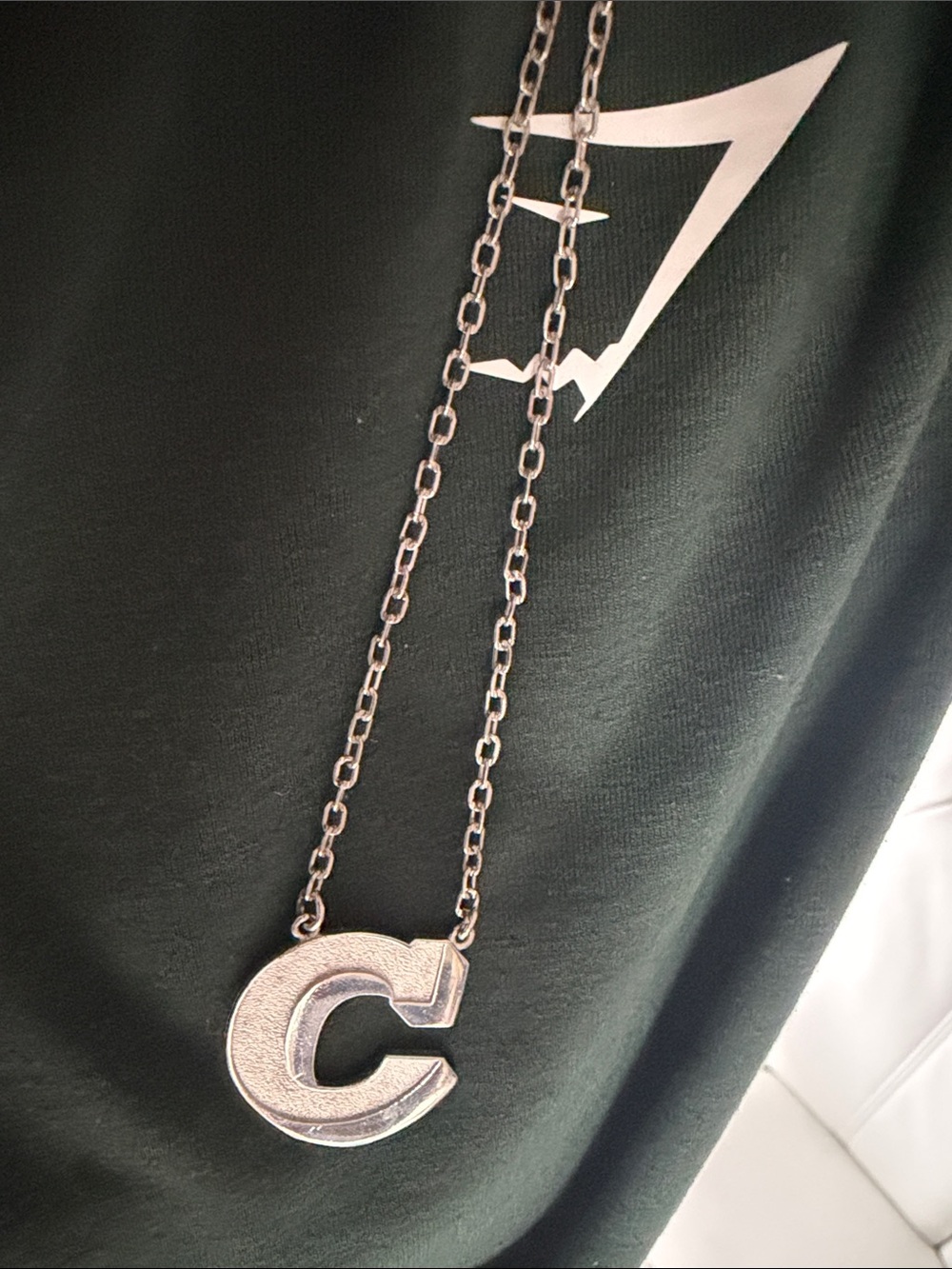 Vintage 1960s/70s Modernist Initial "C" Sweater Necklace